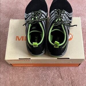 Merrell Men's Black and Lime Athletic Shoes